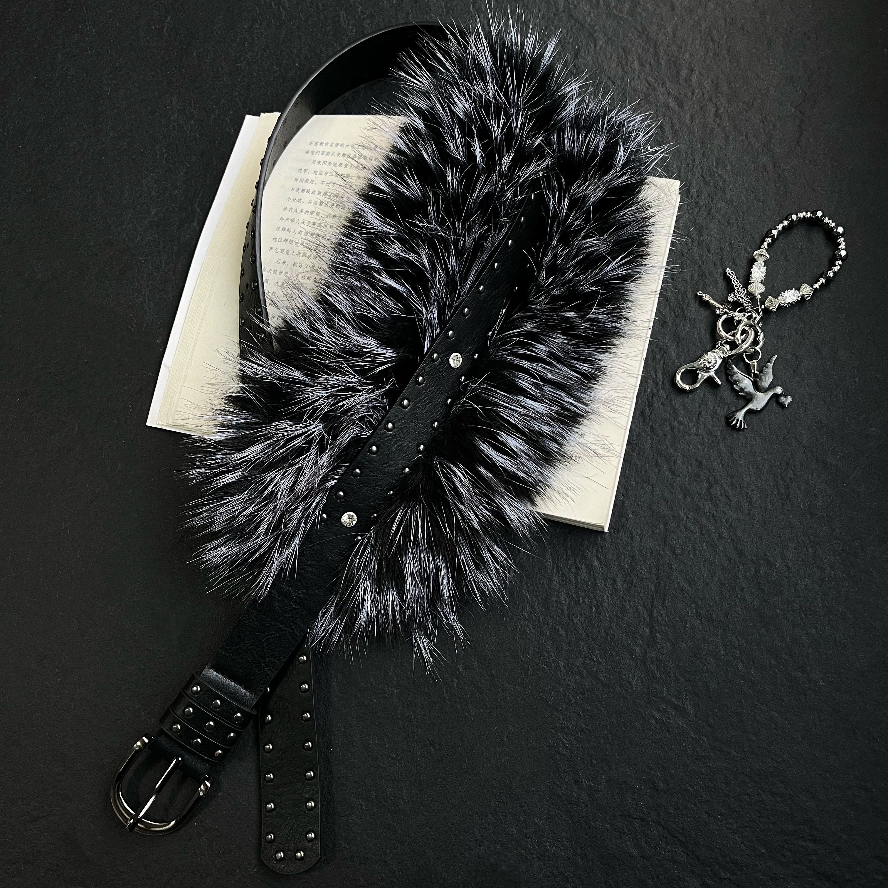 洛默原创Y2K亚文化毛毛腰带配饰女款腰饰毛绒装饰牛仔裤皮带腰搭