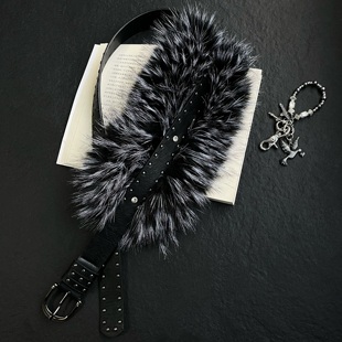 洛默原创Y2K亚文化毛毛腰带配饰女款腰饰毛绒装饰牛仔裤皮带腰搭