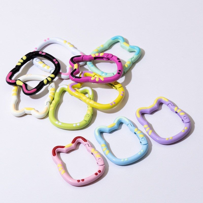 10个彩色手绘金属钥匙扣挂扣DIY挂件弹簧扣炫彩开口圈狗扣龙虾扣,饰品/流行首饰/时尚饰品新,其他DIY饰品配件,淘宝优惠券,粉丝福利购,淘宝优惠卷