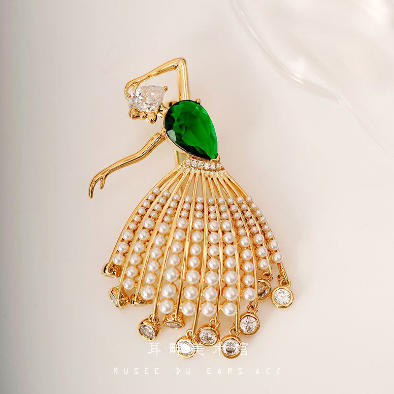 A跳舞女孩胸针设计感小众个性配饰精致毛衣开衫高档西装胸花别针