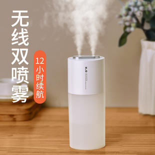 汽车用空气净化雾化大雾 无线车载香薰加湿器氛围灯小型可充E电款