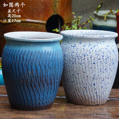 手工粗陶绿植花盆陶罐莲花盆拼盘组合大口径陶瓷多肉盆植物老桩盆