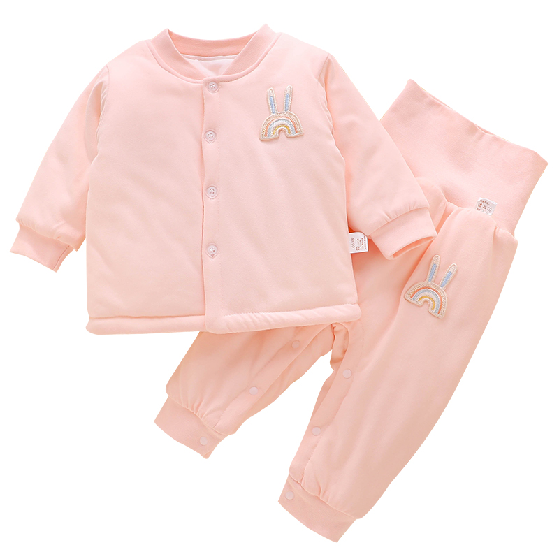 新生婴儿衣服秋冬款6一12月棉衣棉裤套装a类婴幼儿两件式两件套