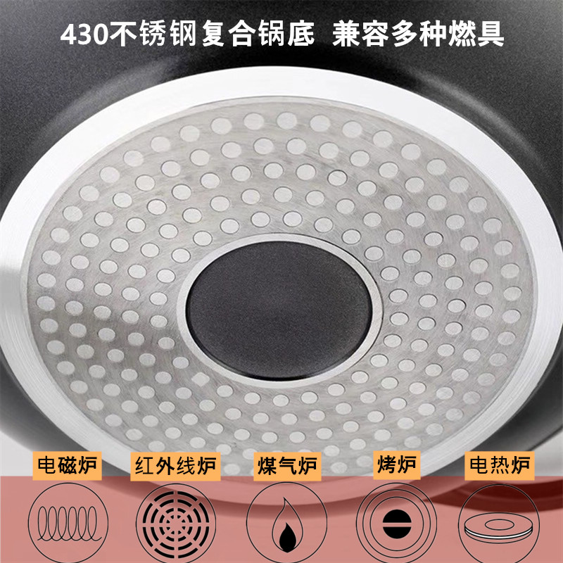 韩式鸳鸯火锅电磁炉专用鱼头锅加厚复底铝合金炒锅餐厅不粘锅干锅