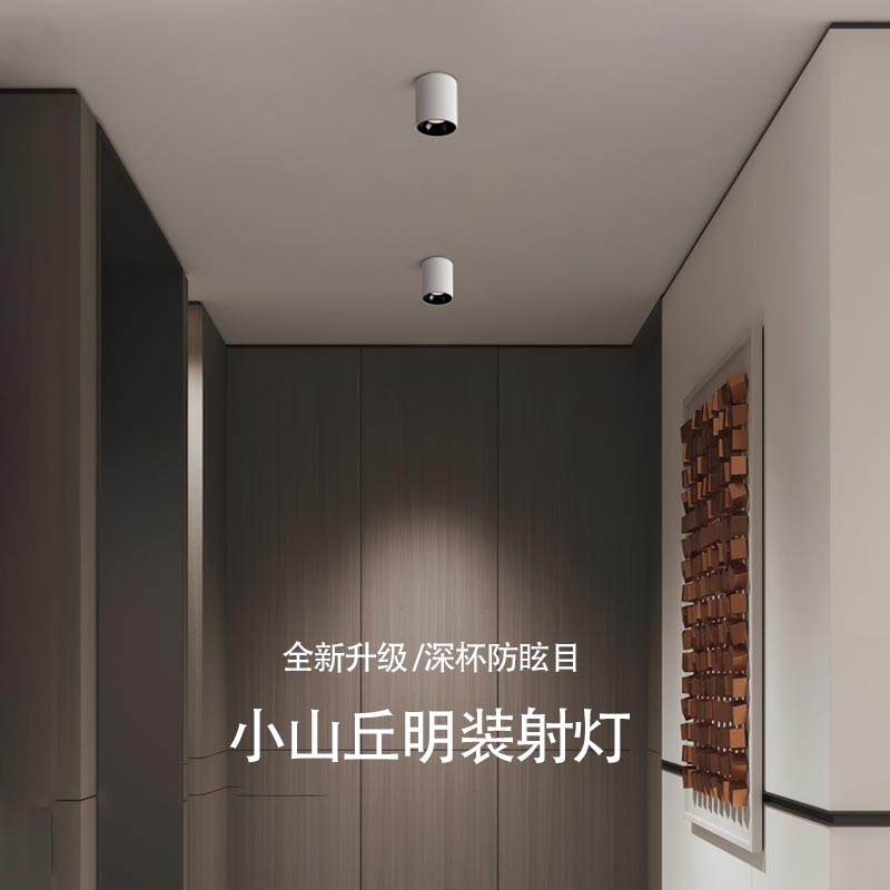 led明装筒灯深杯防眩cob吸顶式射灯免开孔商用过道客厅无主灯照明