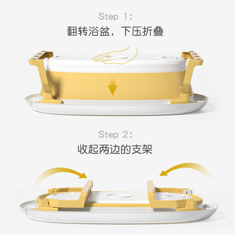 婴儿洗澡盆可折叠新生儿宝宝儿童浴盆小孩可坐躺沐浴桶家用加大号
