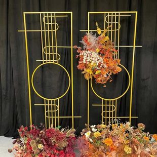 新款 饰背景 婚庆道具中式 婚礼屏风铁艺摆件江南风婚礼梦里香屏风装