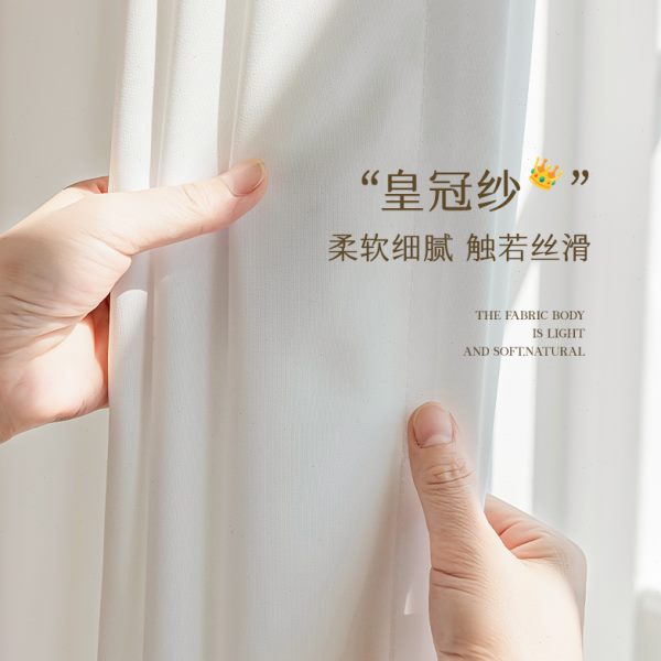 透光不透人窗纱纱帘窗帘卧室2024新款法式白纱防刮纱飘窗阳台客厅