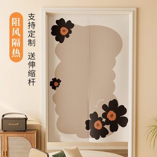 小清新门帘隔断帘卧室免打孔遮挡挂帘隐私家用卫生间厕所半截帘子