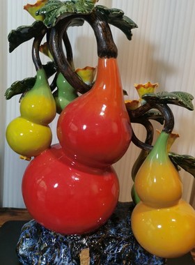 陶瓷工艺品 石湾公仔 招财葫芦 五福临门 两色