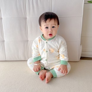 婴儿连体衣秋冬衣服宝宝夹棉爬服40克加厚连身衣打底外出满月百天