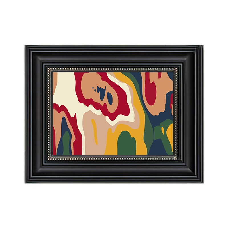 蒙德里安中古风抽象客厅装饰画轻法式进户门高端玄关挂画艺术壁画