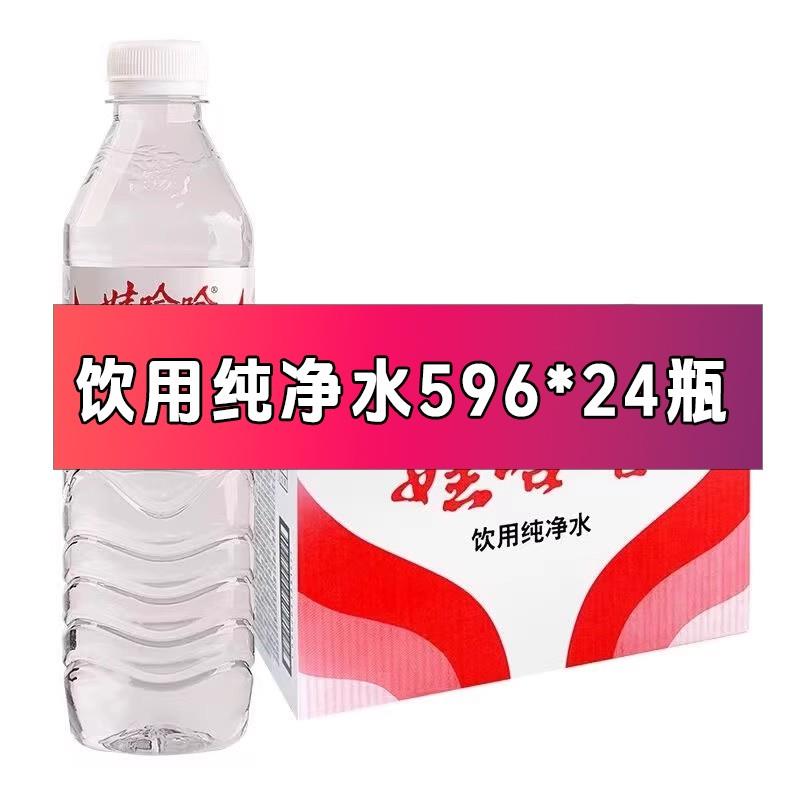 网红饮品纯净水整箱装24瓶596ml矿泉水饮用解渴夏日饮品
