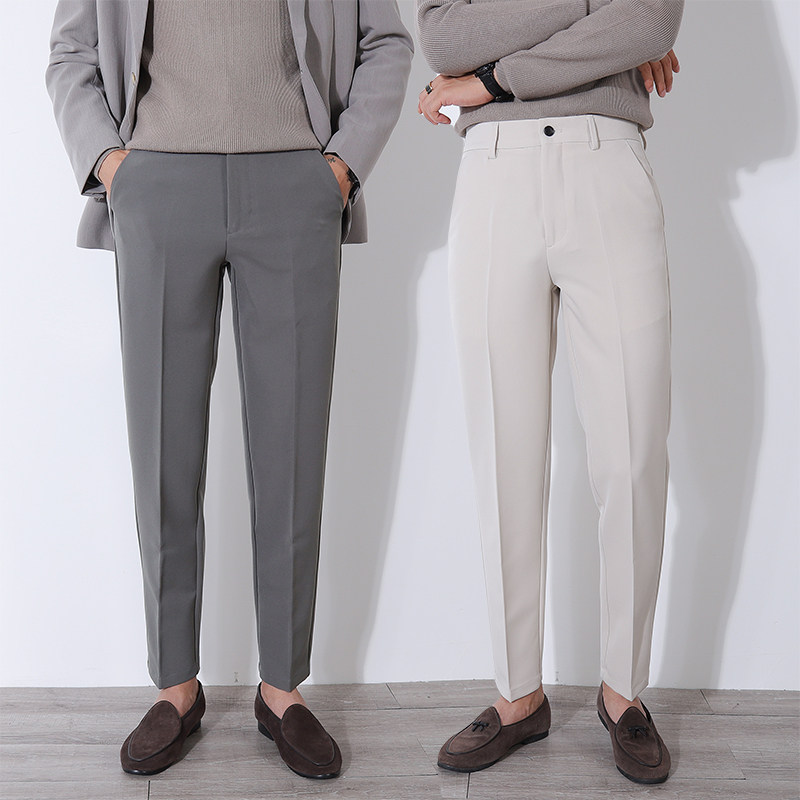 秋季轻熟风西裤男士裤子韩版修身小直筒裤休闲裤商务免熨烫西装长