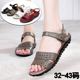 33女鞋 夏季 小码 妈妈凉鞋 女真k皮软底中老年防滑平跟老人凉皮鞋