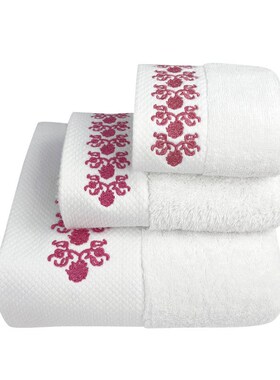 纯棉铂金段浴巾600g酒店白浴巾加厚民宿宾馆洗浴刺绣logo定制