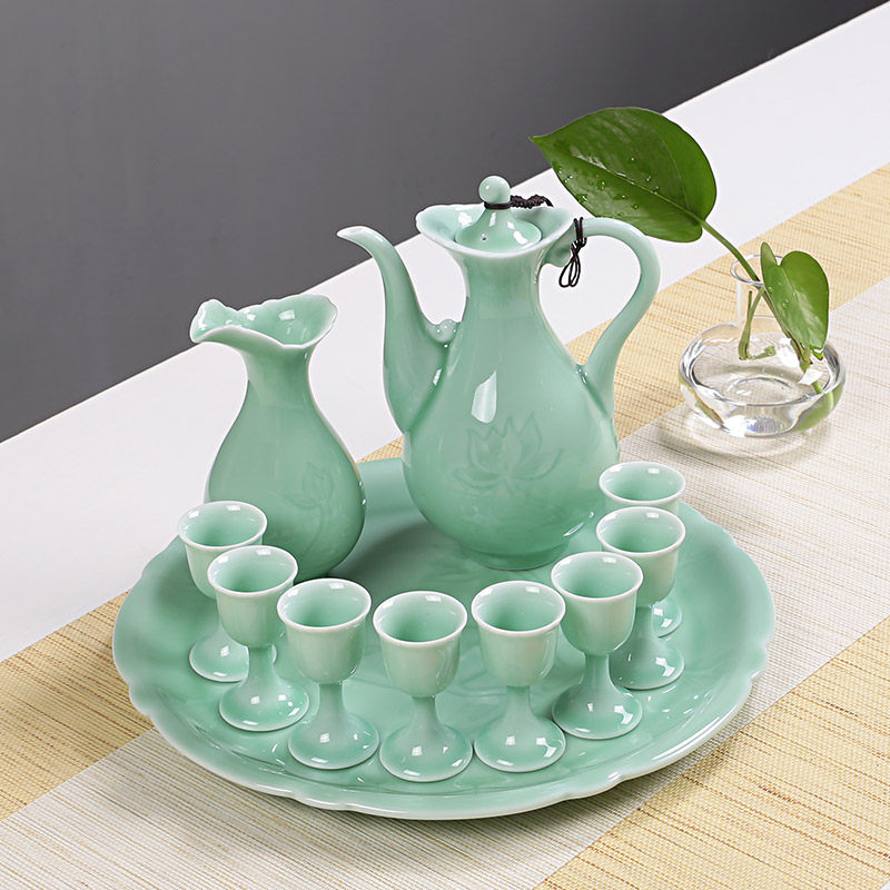 陶瓷酒具套装白酒杯仿古中式古典创意家用酒壶酒杯烈酒杯酒盅套件