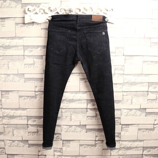 韩版 男 纯色修身 小脚裤 简约时尚 潮百搭显瘦帅气铅笔裤 青年牛仔裤