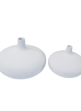 新中式禅意现代简约创意扁形台面B白色花瓶茶室客厅酒柜装饰品摆