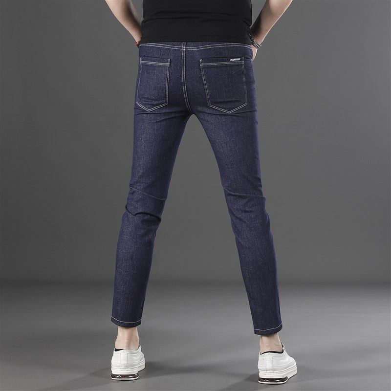高端夏季九分牛仔裤男款修身小脚2025新款休闲弹力男生裤子9分薄