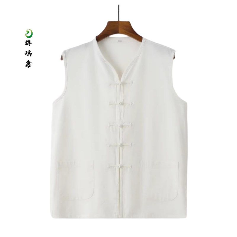 中国风传统盘扣纯棉老粗布唐装男马甲背心马褂夏季老头汗衫坎肩,男装,唐装,淘宝优惠券,粉丝福利购,淘宝优惠卷