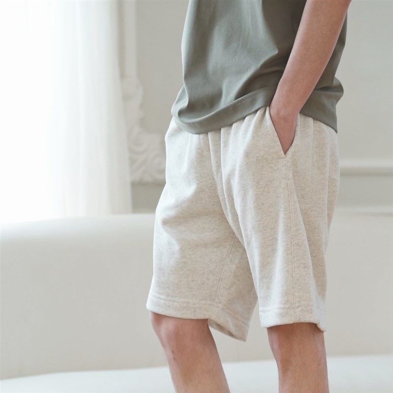夏季重磅纯棉针织复古五分宽松短裤潮美式休闲直筒纯色运动卫裤男,男装,短裤,淘宝优惠券,粉丝福利购,淘宝优惠卷