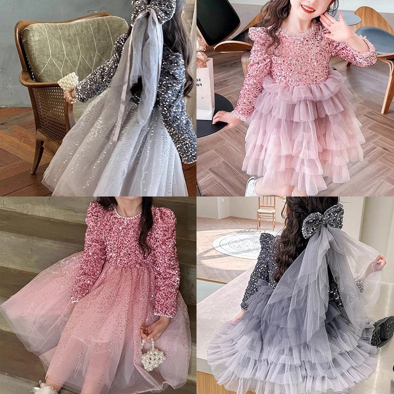 女童连衣裙2024秋冬新款闪闪亮片公主裙女孩洋气加绒高级感礼服裙,童装/婴儿装/亲子装,连衣裙,淘宝优惠券,粉丝福利购,淘宝优惠卷