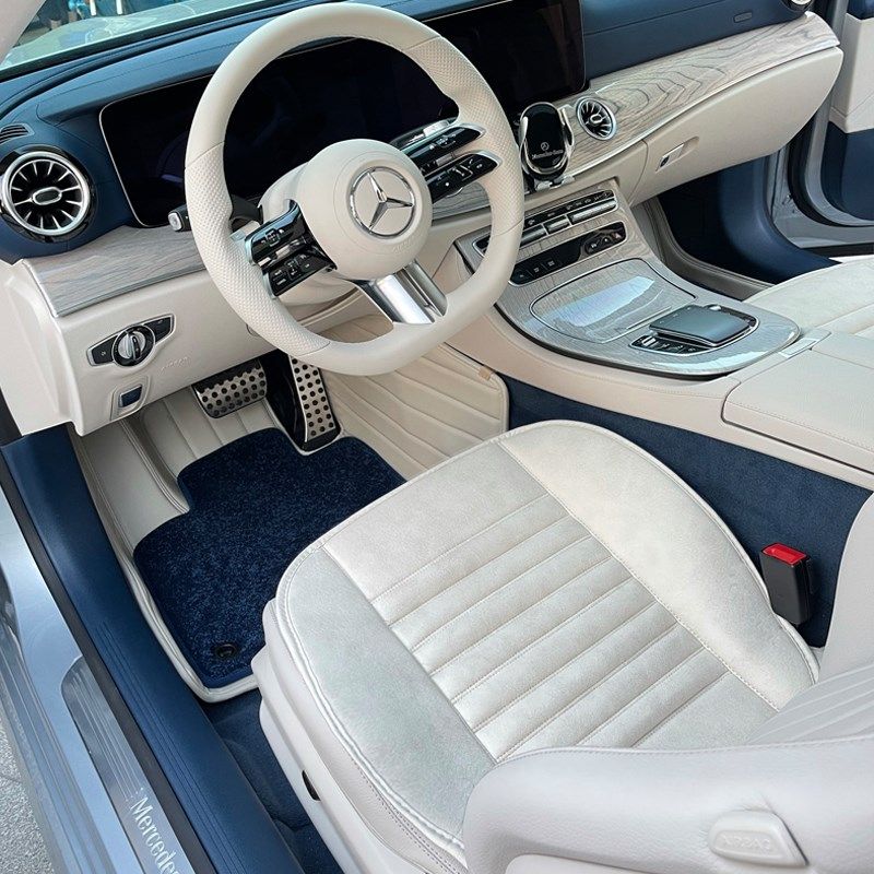 奔驰E300L单片汽车坐垫E260coupe游艇蓝EQE350座垫GLE450四季通用