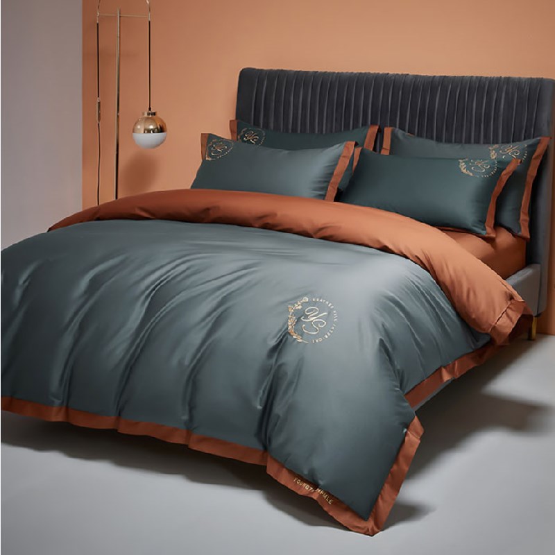 北欧轻奢风100支双股新疆棉四件套纯棉床单被套酒店全棉床上用品