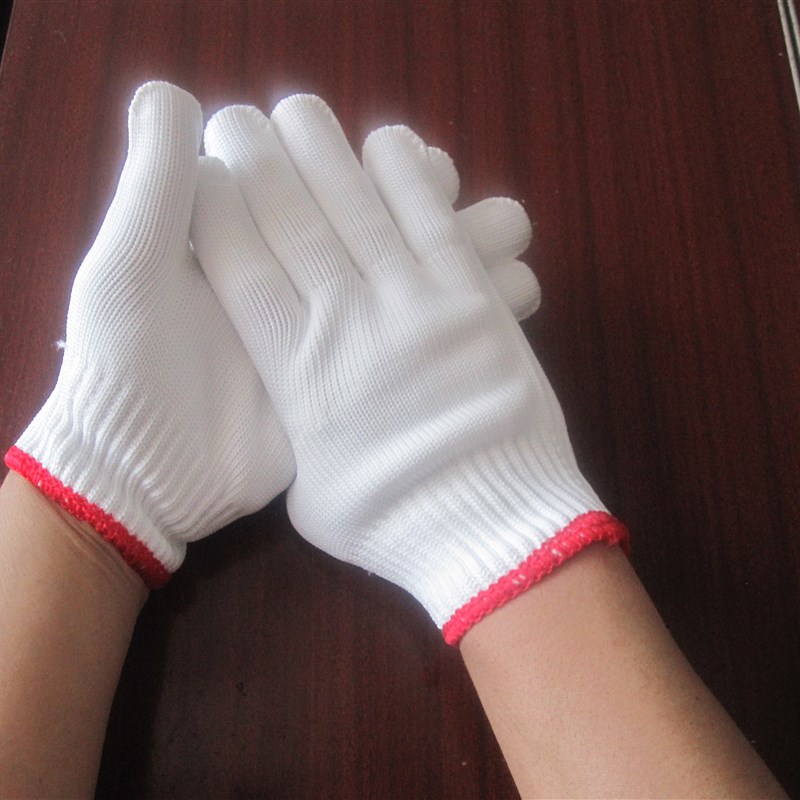 手套劳保耐磨黑色纯棉加厚白棉纱棉线尼龙呢绒劳动修车男工地干活