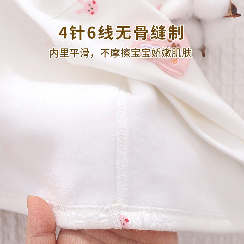 新生婴儿儿衣服秋冬上衣加绒a类保暖内衣1岁男女宝宝带绒开衫外套