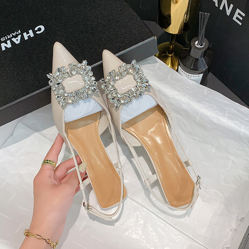 细跟百搭包头一字带凉鞋2023年新款女夏季外穿精致大码女鞋41-43,女鞋,一字带凉鞋,淘宝优惠券,粉丝福利购,淘宝优惠卷