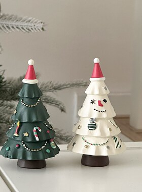 高级圣诞节拍照道具圣诞树装饰品居家G办公桌客厅玄关桌面摆件礼