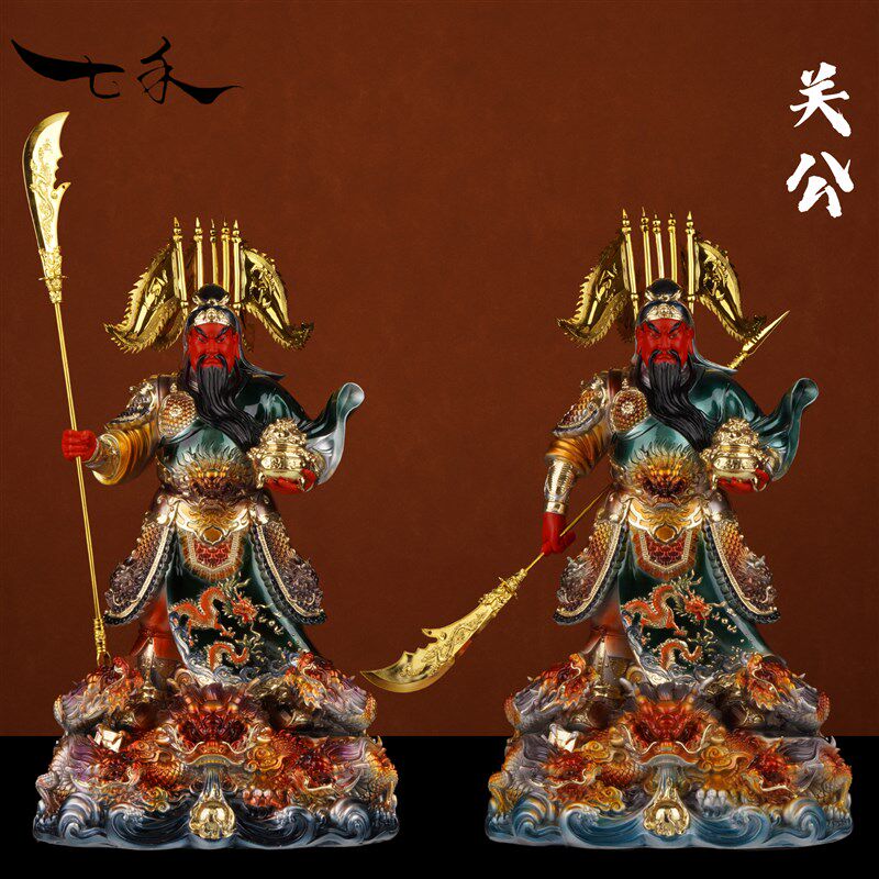 武财神关公神像招财树脂关圣x帝君关二爷摆件九龙关公关二哥供奉