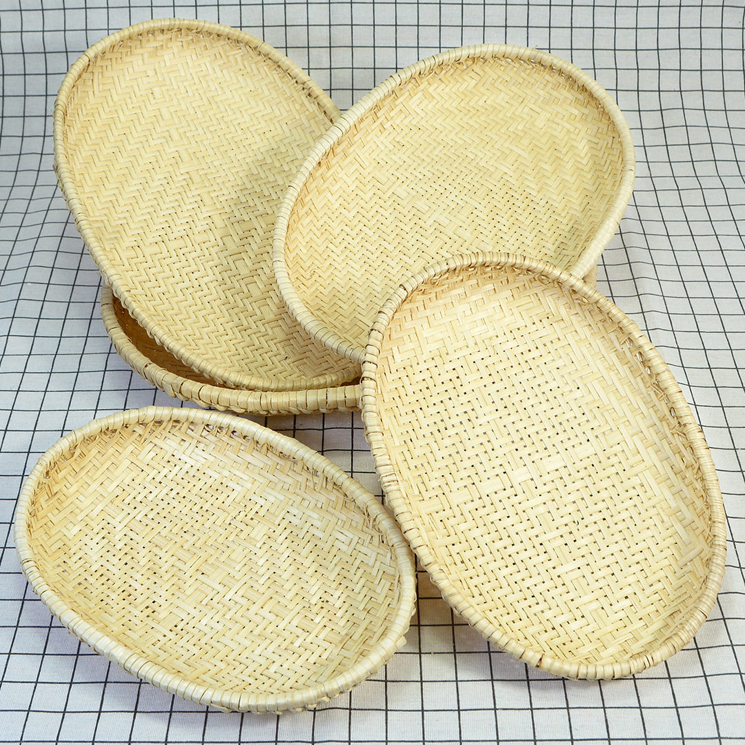 竹编簸箕编织竹制品道具竹筐沥水篮编织竹制篮椭圆形加硬收纳筐,收纳整理,其他收纳,淘宝优惠券,粉丝福利购,淘宝优惠卷