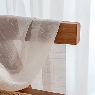 定制挂钩式 白纱窗帘纱帘卧室客厅薄纱白沙沙帘2021年新款 白色窗纱