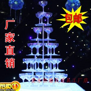 新款 香槟塔五层圆形婚庆酒塔架婚礼舞台酒店道具用品香槟杯塔 包邮