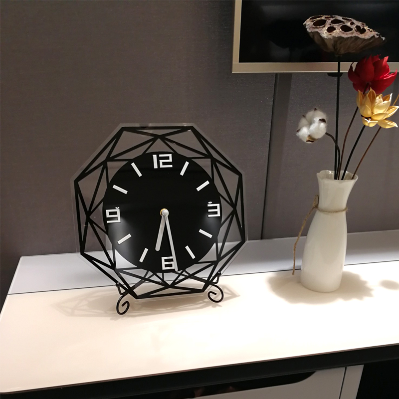 北欧摆件座钟台钟现代简约创意时钟客厅卧室静音大号桌面台式钟表