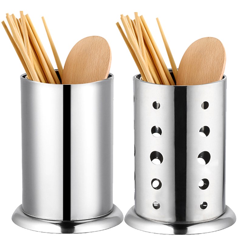 【两个不锈钢筷子筒】厨房置物架家用沥水架快子搂家用筷子笼篓桶