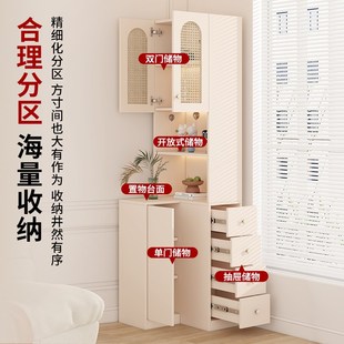 奶油风转角书柜客厅沙发角柜置物柜卧室拐角墙角收纳柜子定制F77