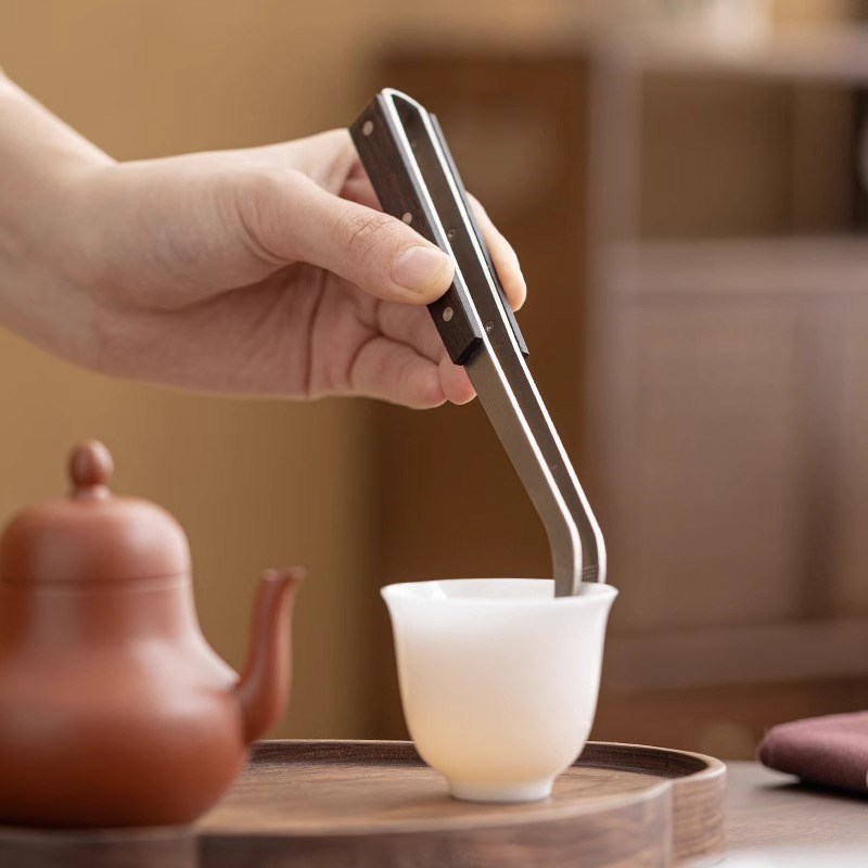 纯钛防滑茶夹子取茶叶茶杯茶具套装镊子泡茶工具功夫茶夹高端茶道