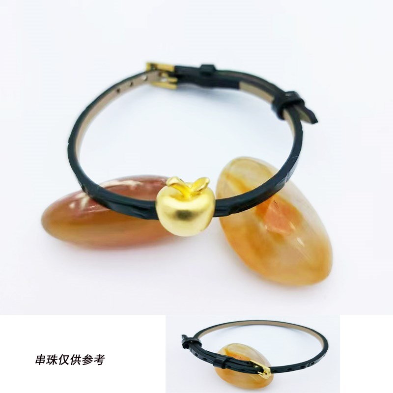 法诺图4mm皮项圈简易皮手绳时尚个性锁骨项链绳可调节短款皮手绳