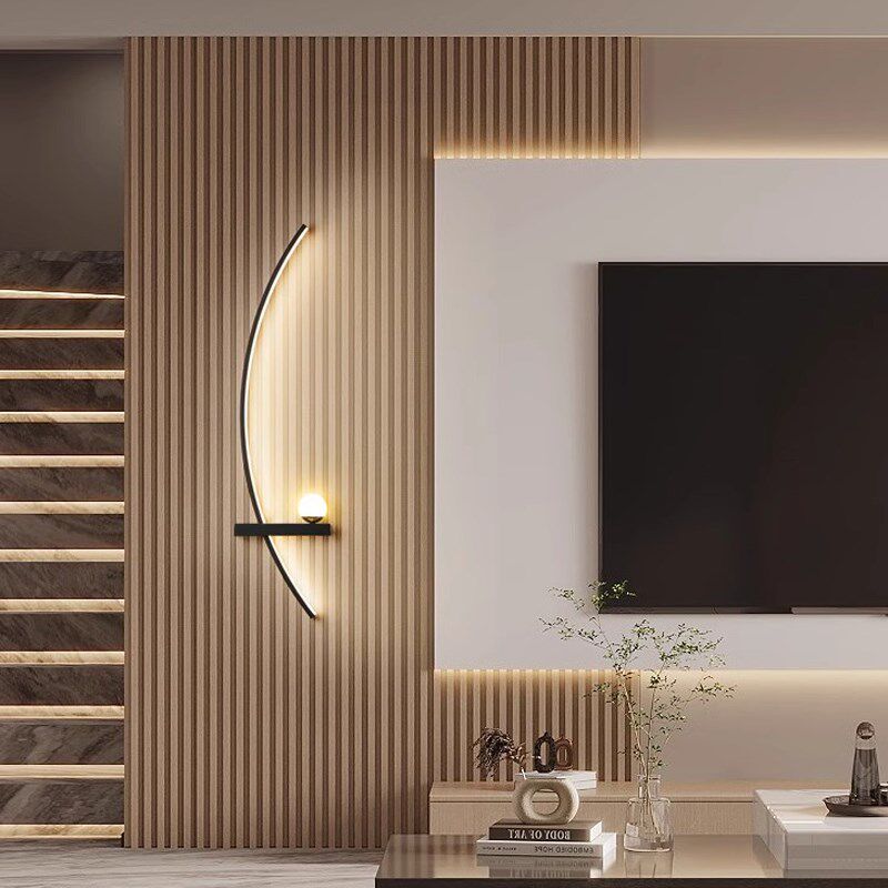 现代客厅格栅灯极简客厅电视背景墙壁灯卧室床头灯长条形壁灯