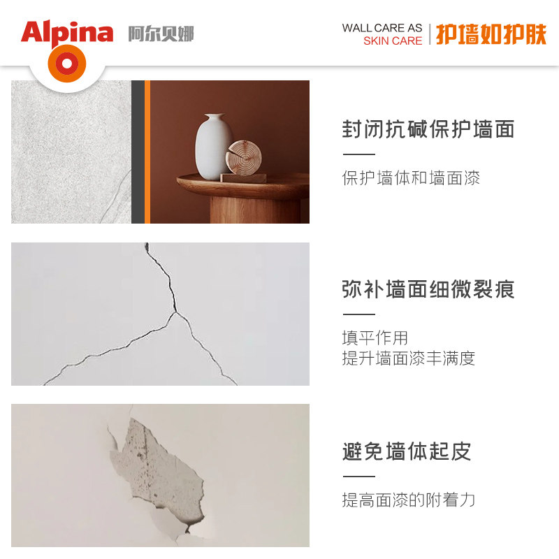 阿尔贝娜原装油漆室内涂料内墙乳胶漆白色墙面漆通用底漆