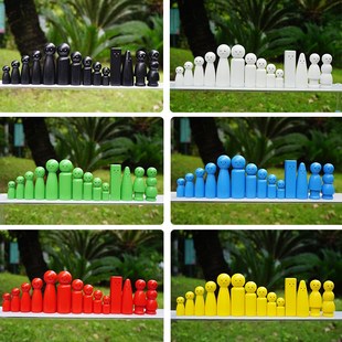 彩色家排木偶心理小物件家庭系统排列人偶教具心理咨询室道具