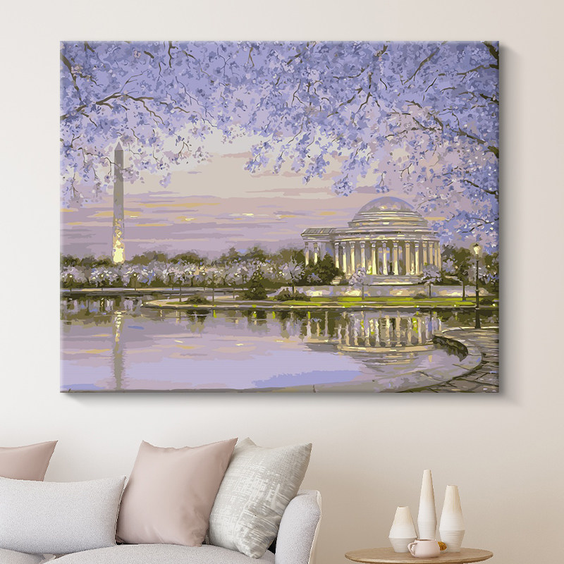 数字油画填色手工填充手绘欧式名画风景级感油彩画塞纳河畔