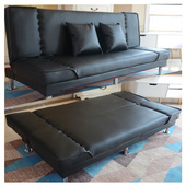 租房客厅整装 两用小型折叠床布艺床皮革沙发床u仿皮三人沙发懒人