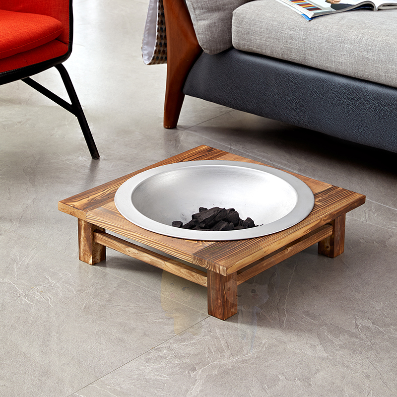 火盆烧烤碳火盆家用室内烤火煮茶围炉桌老式铸铁木炭取暖炉炭火炉