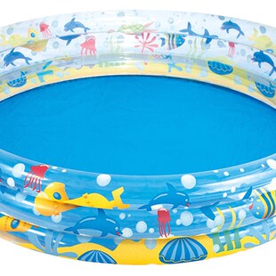 w海洋动物充气泳池环圆形小号幼儿园戏水池爬行钓鱼池