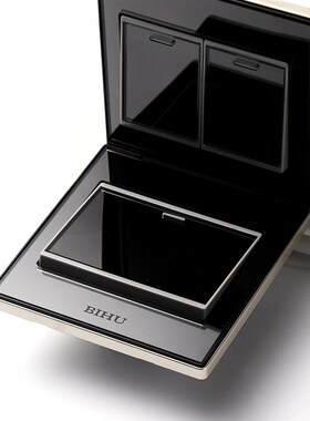 壁虎关黑色水晶型单联一家用五孔墙壁控IHU关插座